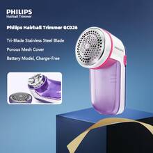 Philips GC026 Lint Remover, 8800 RPM Stainless Steel Blade, 3 Mesh Sizes, Height Adjustment Cap, Battery-Powered (Batteries Not Included), Ideal For Delicate Fabrics - Purple - View 10