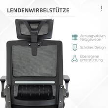 Ergonomic Adjustable Office Chair With Headrest And Armrests; Height-Adjustable Computer Chair With Swivel And Vibration Functions - Black - View 7