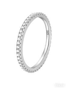 1Pair 925 Sterling Silver Double Row Full Diamond Rings For Women Fit Earring Fine Engagement Anniversary Wedding Jewelry Fashionable And Exquisite Shiny Crystal Earrings Fine Jewelry - Ring - View 18