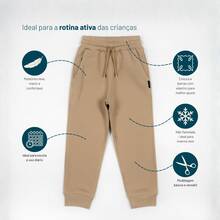 Vrasalon Boys' Basic Fleece Pants For Winter - Beis - Ver 2
