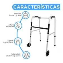 Andadera Para Adultos Con Ruedas Plagable 2 En 1 Desarmable - Plateado - Ver 8