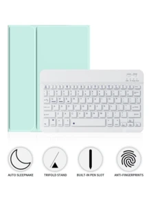 [Wireless Keyboard Protective Case] This Wireless Bluetooth Keyboard Protective Case Is Compatible With IPad Air 1/Air 2/Air 3/Air 4/Air 5/6, IPad 5th/6th/7th/8th/9th/10th/11th Gen, IPad Pro 12.9 Inch (2020/2021/2022 Models), IPad Pro 11 Inch (2018/2020/2021/2022 Models), As Well As Galaxy Tab And Redmi Pad SE. It Features A Soft TPU Back Cover, A Magnetic Detachable Design, And A Stylus Slot. - Multicolor - View 83