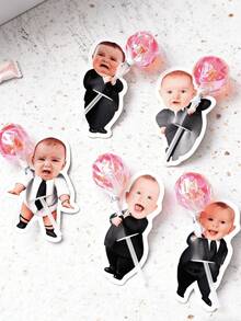 10/25/50/100/150pcs Customized Photo Paper, Customizable Baby/Boss Theme Card Holder Set - Customizable Design, Suitable For Various Parties, Meetings, Celebrations, Children's Birthday Gifts, Personalized Greeting Cards, Lollipop Card Inserts, Candy Gifts, Easter Decorations, Suitable For Birthday Gifts, Valentine's Day Gifts, Bridesmaid Gifts, Thanksgiving Gifts, New Year Gifts And Party Decorations - Multicolor - View 6