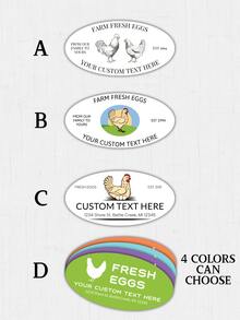 Custom Egg Carton Labels Personalized Farm Fresh Eggs Stickers Oval Vintage Chicken Design DIY Egg Box Packaging Label With Custom Text Rustic Farm Style For Chicken Eggs Storage Gift Farmers Market Small Business Branding Home Farm Kitchen Decor Perfect Gift For Special Occasions & Celebrations-Great For Mother's Day - Oval - View 2