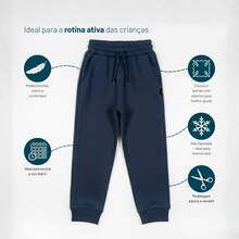 Vrasalon Boys' Basic Fleece Pants For Winter - Azul Marino - Ver 2