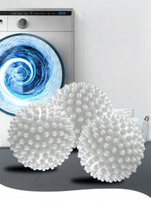 5个装 HOUTINKY 可重复使用洗衣烘干球 - 柔软洗衣球，可用于衣物柔顺、除皱和烘干，蓝/白/紫三色可选，耐用PVC材质，化学柔顺剂替代品，洗衣烘干球，洗衣辅助用品，光滑洗衣球，柔韧洗衣球 - A - 查看 7