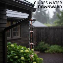 Metal Rain Chain For Outside Adjustable Rain Catcher Chain With Bell For Gutters Outside Eaves Drainage Downspout, For Divert Water And Home Display - 蘑菇雨鏈 - 查看 5