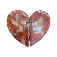 Women's Heart-Shaped Magnetic Hair Clips - Acetate Fiber Seamless Hair Accessories, Leopard Print And Solid Color Hair Clips Suitable For Buns And Chignons, An Ideal Gift - Multicolor - View 11