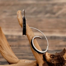 1对女士时尚波西米亚风不对称耳环，简约设计，适合日常佩戴和特殊礼物 - 復古銀色 - 查看 6