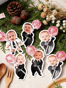 10/25/50/100/150pcs Customized Photo Paper, Customizable Baby/Boss Theme Card Holder Set - Customizable Design, Suitable For Various Parties, Meetings, Celebrations, Children's Birthday Gifts, Personalized Greeting Cards, Lollipop Card Inserts, Candy Gifts, Easter Decorations, Suitable For Birthday Gifts, Valentine's Day Gifts, Bridesmaid Gifts, Thanksgiving Gifts, New Year Gifts And Party Decorations - Multicolor - View 8