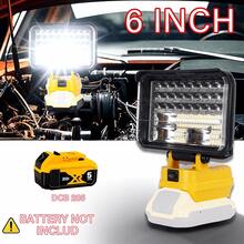 Outdoor Wireless LED Work Light (Battery Not Included, Light Fixture Only), 6-Inch Outdoor Ambient Light, DCB 205 Lithium Battery Compatible Only, High-Brightness Emergency Floodlight, With Dual USB Ports And Two-Level Brightness Adjustment, Portable Handheld Light, Compatible With Smartphones/Tablets, An Essential Choice For Outdoor Adventurers, Car Accessory Enthusiasts, And As A Gift. - 6吋/15.24厘米 - 查看 3