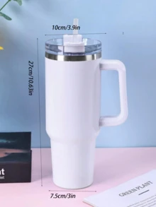 1200ml Double-Layer Stainless Steel Vacuum Insulated Water Bottle, Suitable For Outdoor Sports And Automotive Use, Comes With Large Capacity Cup And Plastic Straw - Multicolor - View 2