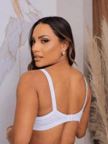 Set Of 3 Lace Bras With Adjustable Straps, Reinforced Cups, Comfortable, Premium Polyamide - 2 White and 1 Black - View 4