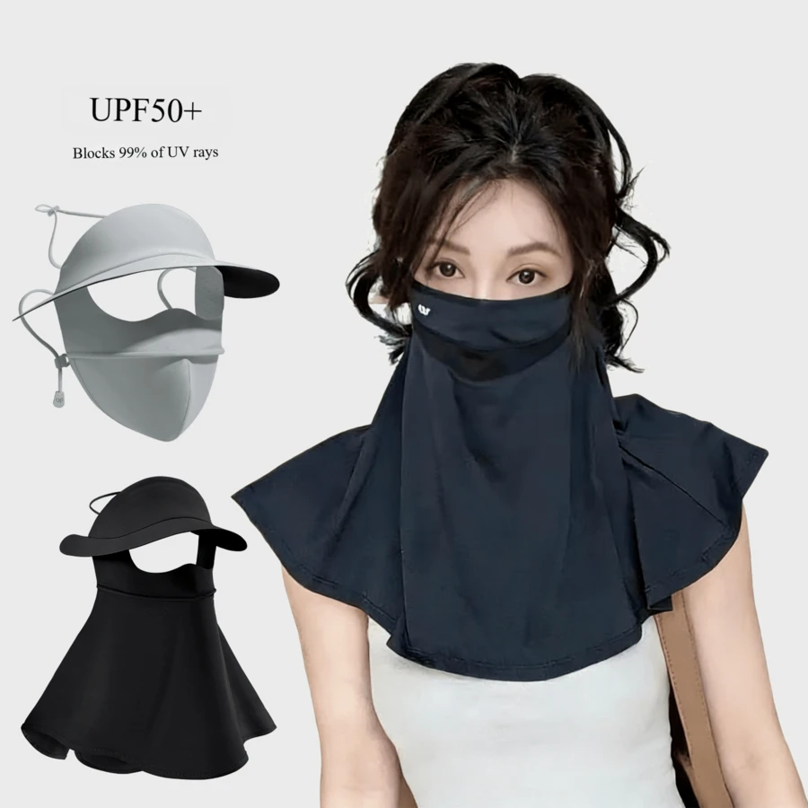 Khẩu trang chống nắng mùa hè - Chống tia UV UPF50, chất liệu lụa băng thoáng khí với tấm chắn mắt. - Nhiều màu - Xem 1