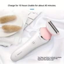 PHILIPS 飞利浦 BRL146/80 女士剃毛器 6000 系列，浮动刀网，干湿两用，续航 40 分钟，USB 充电，IPX7 级防水，适用于女性腿部/腋下/比基尼部位 - 粉色 - 查看 4