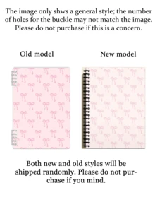 5.5x8.3英寸 120页 时尚粉色蝴蝶结螺旋笔记本 - 送给女性和女孩的完美礼物，时尚日记本 | 可爱美学 | 耐用螺旋装订 - 5.5x8.3英寸 - 120页，带有星期、天气、备忘录和日期标记，学习用品，返校必备 - 彩色 - 查看 9