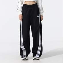 adidas BANANA KNIT JOGGERS 品牌logo三條紋運動寬鬆休閒褲 女款 - 黑與白 - 查看 6