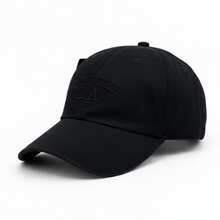 LA Los Angeles Retro Baseball Cap With Curved Brim, Men's And Women's, Adjustable Strap, Casual Lettering, Cotton, Embroidery, None, Summer - 黑色上黑色 - 查看 2