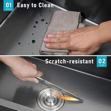 Fregadero De Cocina De Acero Inoxidable Multifuncional Con Accesorios Para Cocina, Bar, Banõ 50 * 45cm - 50*45 cm - Ver 7