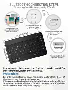 Black Glitter Keyboard Protective Case, Compatible With Samsung Galaxy Tab And IPad, Redmi Pad SE, With Detachable Wireless Bluetooth Keyboard And Apple Pencil Holder (Apple Pencil Not Included), Ultra-Thin Lightweight Stand Protective Case, IPad Protective Case - Black Glitter - View 8