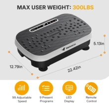 MERACH Vibration Plate Exercise Machine For Weight Loss, Dual Massage, 99 Adjustable Speeds, Full Whole Body Workout Vibration Platform, Waver Vibration Plate For Home Fitness - View 9
