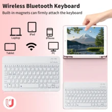 [Wireless Keyboard Protective Case] This Wireless Bluetooth Keyboard Protective Case Is Compatible With IPad Air 1/Air 2/Air 3/Air 4/Air 5/6, IPad 5th/6th/7th/8th/9th/10th/11th Gen, IPad Pro 12.9 Inch (2020/2021/2022 Models), IPad Pro 11 Inch (2018/2020/2021/2022 Models), As Well As Galaxy Tab And Redmi Pad SE. It Features A Soft TPU Back Cover, A Magnetic Detachable Design, And A Stylus Slot. - Multicolor - View 2