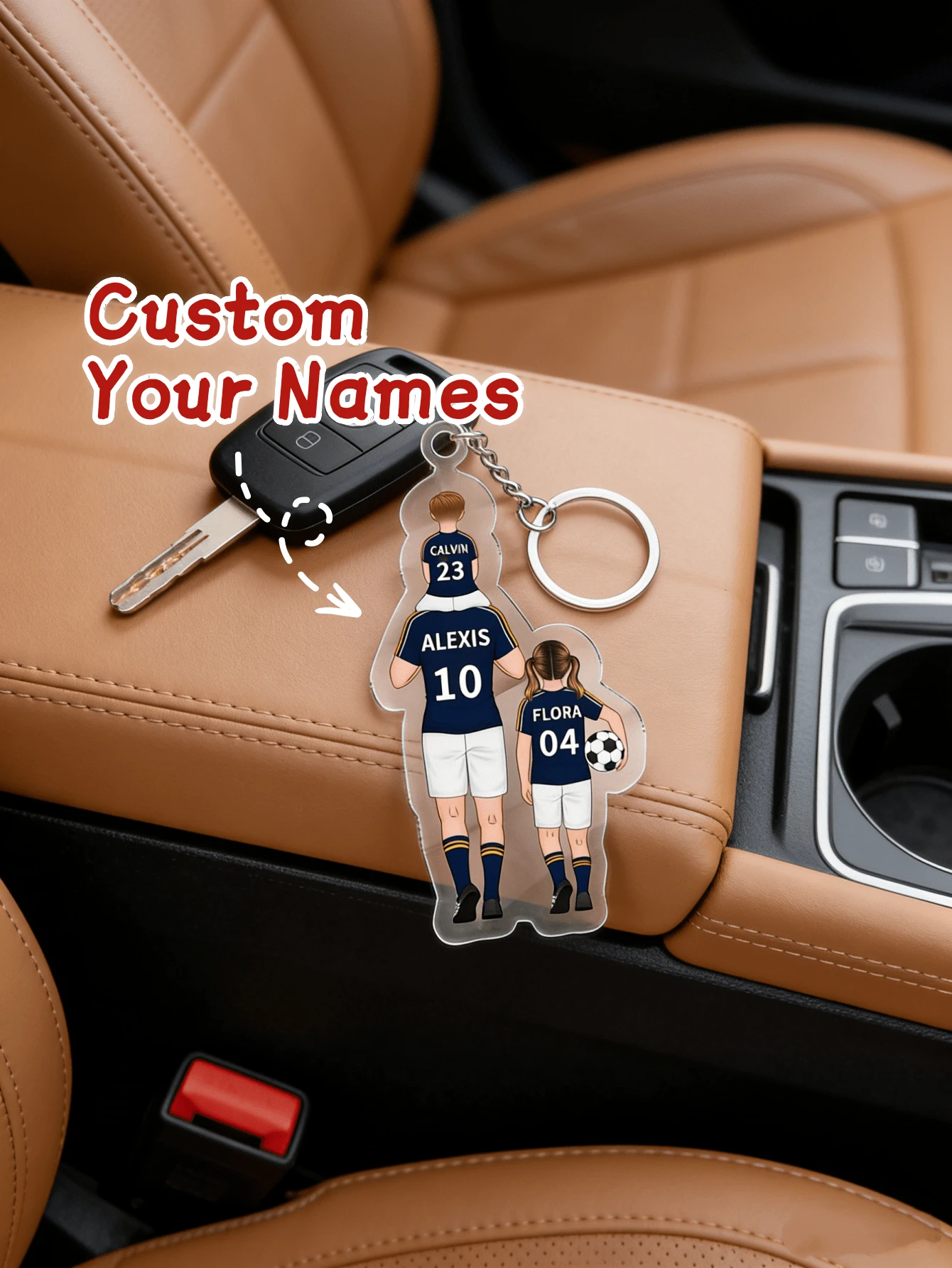 1pc Custom Baseball Keyring With Personalized Message, Great For Game Day And Everyday Use - Multicolor - View 1