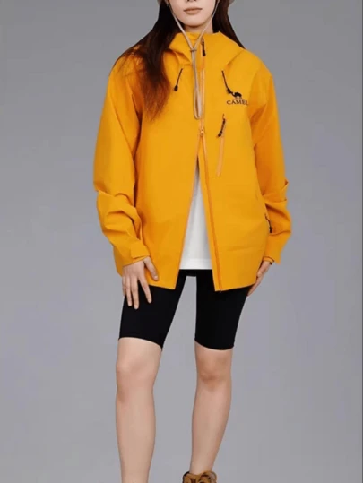 CAMEL CROWN Áo khoác ngoài trời cứng cáp với thiết kế khóa kéo dưới cánh tay giúp thông gió tốt, thích hợp cho mùa xuân và mùa hè.
