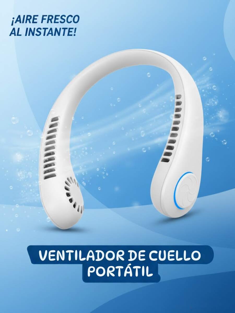 DOSYU Ventilador de Cuello Portátil Tipo Collar Abanico 3 Velocidades de Aire Ultra Silencioso Batería Recargable Material Suave Ligero