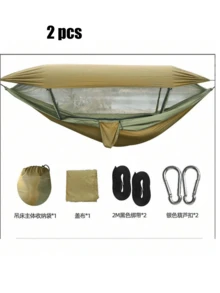 1pc Portable Camping Hammock Tent With Mosquito Net, Double Zipper Outdoor Hammock For Backpacking Hiking Survival,New Installation-Free Mosquito Net For Outdoor Camping Tents; Portable Camping Bed; Boat-Shaped Hand-Held Mosquito Net,Integrated Mosquito Net Hammock Tent, Lightweight Outdoor Camping Hammock For Hiking Backpacking,Lightweight Hammock Tent With Mosquito Net, Perfect For Outdoor Camping Hiking Backpacking Trips - A - 查看 10