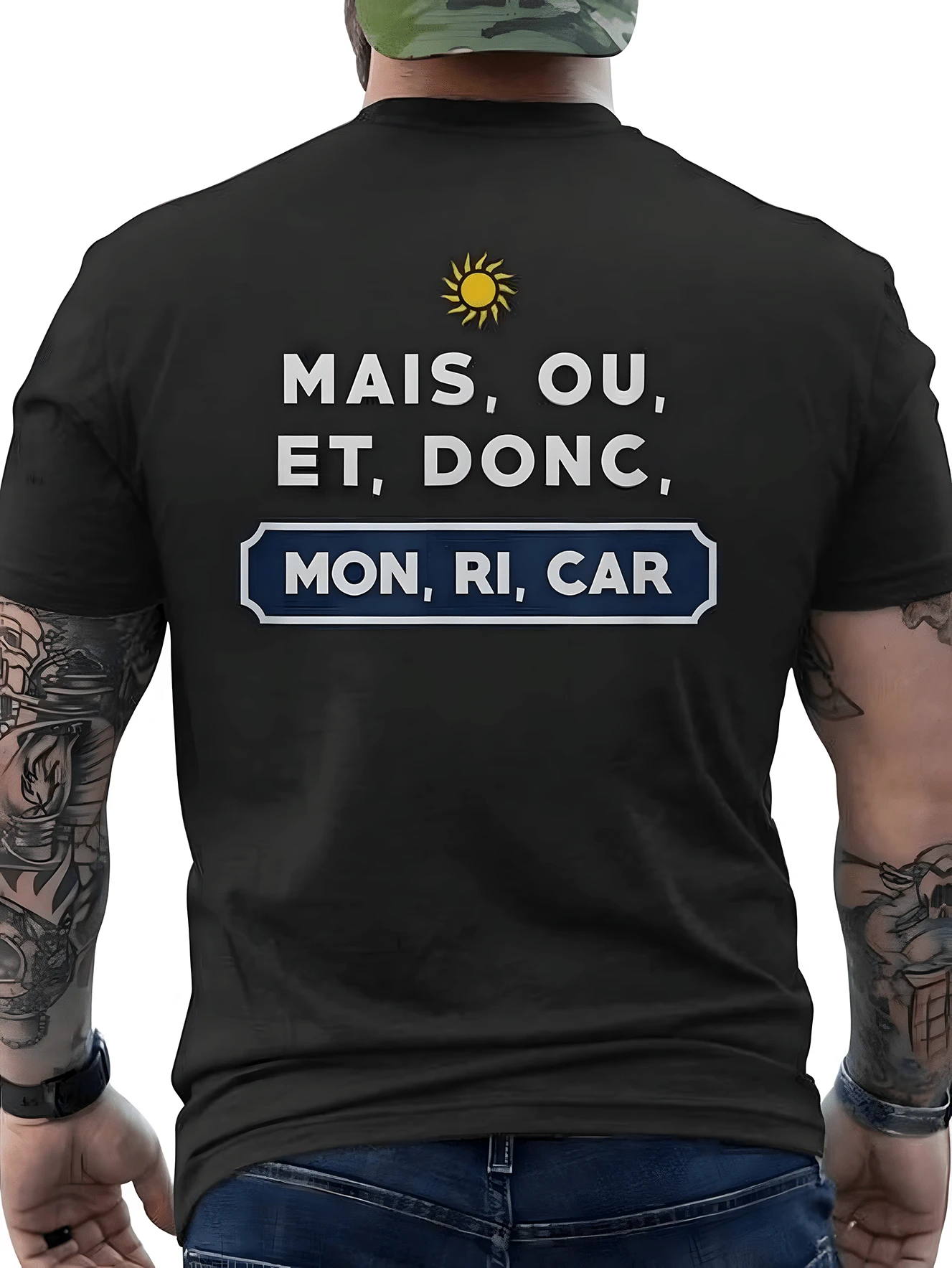 Funny French Aperitif For Men; Pastis Back Print T-Shirt - Humorous Design With French Drinking Phrases. Breathable Cotton T-Shirt With Short Sleeves And Round Neckline For Social Gatherings; Casual Wear - Gift For Wine Lovers - màu đen - Xem 1