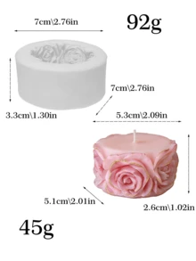 1个手工玫瑰蜡烛DIY硅胶模具，手工香氛皂模具，蜡烛装饰香薰硅胶模具，适用于手工水晶环氧树脂混凝土石膏粘土浇铸 - A - 查看 9
