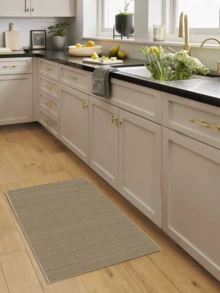 1pc Rug/Carpet/Area Rug/Bath Mat/Bath Rug/Door Mat/Runner/Runner Rug, Classic Distressed Moroccan Minimalist Solid Color Diamond Lattice - Hallway Runner Carpet, Bathroom, Kitchen, Doorway, Entrance, Hallway, Bedside, Living Room, Bedroom, Etc. + All-Season Soft Washable Rug, Home Decor - Multicolor - View 6