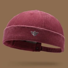 1顶无檐软顶街头嘻哈帽，水洗褪色百搭针织帽 - A - 查看 8