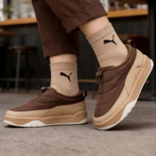 Puma 彪马男女鞋，保暖内衬休闲鞋，居家休闲，外出穿着，情侣鞋，平底棉鞋 - 咖啡棕 - 查看 1