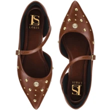 Loris Shoes Oficial Women's Shoe, Slingback Flat, Pointed Toe, Buckles, Mule, Dressy, Casual 6773 - 駝色 - 查看 5