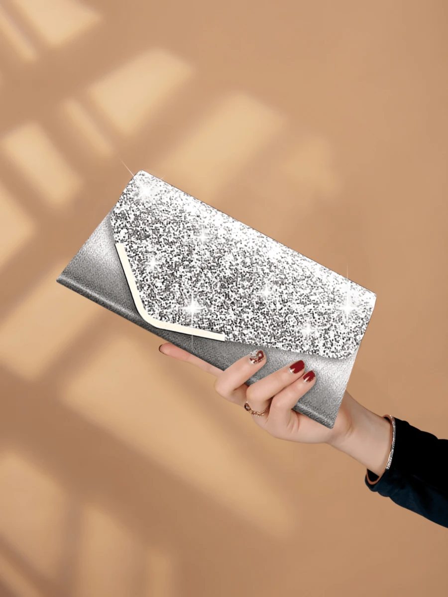 REMANLAND 闪亮晚宴手拿包，优雅时尚信封包，女士婚礼派对手提包