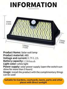 Solar Powered Motion Sensor Wall Light, Waterproof Outdoor Lighting For Yard, Home, Wall, Outdoor, House, Exterior Illumination, Villa Garden Balcony Corridor Smart Lighting Pathway Lamp - 壁燈 - 查看 11