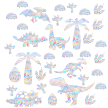 SHAWULA 35Pcs Dinosaur Window Stickers Prevent Birds From Hitting Windows, Rainbow Sun Catcher Stickers No Glue Required, Non-Adhesive Reusable Vinyl - Multicolor - View 10