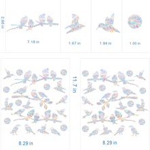 SHAWULA 18Pcs Bird Window Stickers Prevent Birds From Hitting Windows, Rainbow Sun Catcher Stickers No Glue Required, Non-Adhesive Reusable Vinyl - Multicolor - View 3