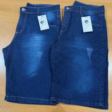 KIT 2 Men's Bermuda Jeans In Worn Blue And Mustache Blue With Elasticity - Màu xanh lam - Xem 1