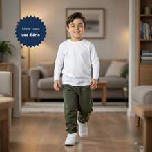 Vrasalon Boys' Basic Fleece Pants For Winter - Army Green - View 3