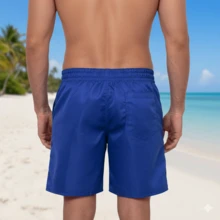 Bermuda Masculina Shorts Para Academia Dia a Dia Tactel Com Bolsos Esportes - Azul - Visão 3