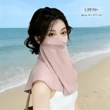 Khẩu trang chống nắng mùa hè - Chống tia UV UPF50, chất liệu lụa băng thoáng khí với tấm chắn mắt. - Nhiều màu - Xem 8