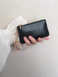 Small Zipper Coin Purse, Retro Waxed Leather Key Holder, Women Card Case, Slim Key Pouch, Lipstick Bag, Car Key Chain - Multicolor - View 11