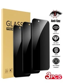 3 buc. folie de protecție pentru ecran din sticlă securizată, compatibilă cu 17/17 Air/17 Pro/17 Pro Max/15/16/14/11/12/13 Pro Max, compatibilă și cu XS Max/XR/X/15/7/8 Plus/SE/16e, inclusiv accesorii pentru telefon și huse de protecție - Negru - Vizualizare 1
