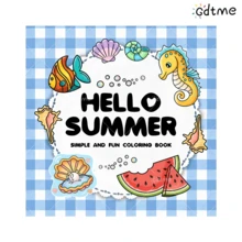 GDTME 【夏日生活】涂色书——一本以夏日为主题的涂色书，是夏日爱好者和涂色爱好者的精神慰藉。包含适合初学者的轮廓练习和舒缓压力的涂鸦图案，采用厚实的防渗纸印刷，可用作文具、学习用品，也是送给女孩、情人节或新年的绝佳礼物之选。 - 珠光加厚 - 查看 9