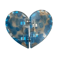 Women's Heart-Shaped Magnetic Hair Clips - Acetate Fiber Seamless Hair Accessories, Leopard Print And Solid Color Hair Clips Suitable For Buns And Chignons, An Ideal Gift - Multicolor - View 13