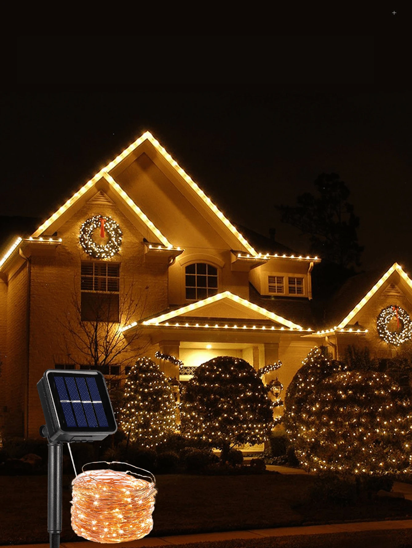 Solar Powered Copper Wire LED Lights, Solar Outdoor Lighting Decoration String Lights, Solar Powered, Suitable For Yard, Garden, Balcony, Wedding, Birthday, Party, Backdrop Decoration Lights - Solar Copper Wire Lamp - View 1