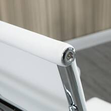 Ergonomic Office Chair With Rocking Function, 360° Swivel Casters, Steel Legs, Faux Leather Upholstery, 120 Kg Weight Capacity, Dimensions: 54 X 62 X 104-114 Cm - White - View 8